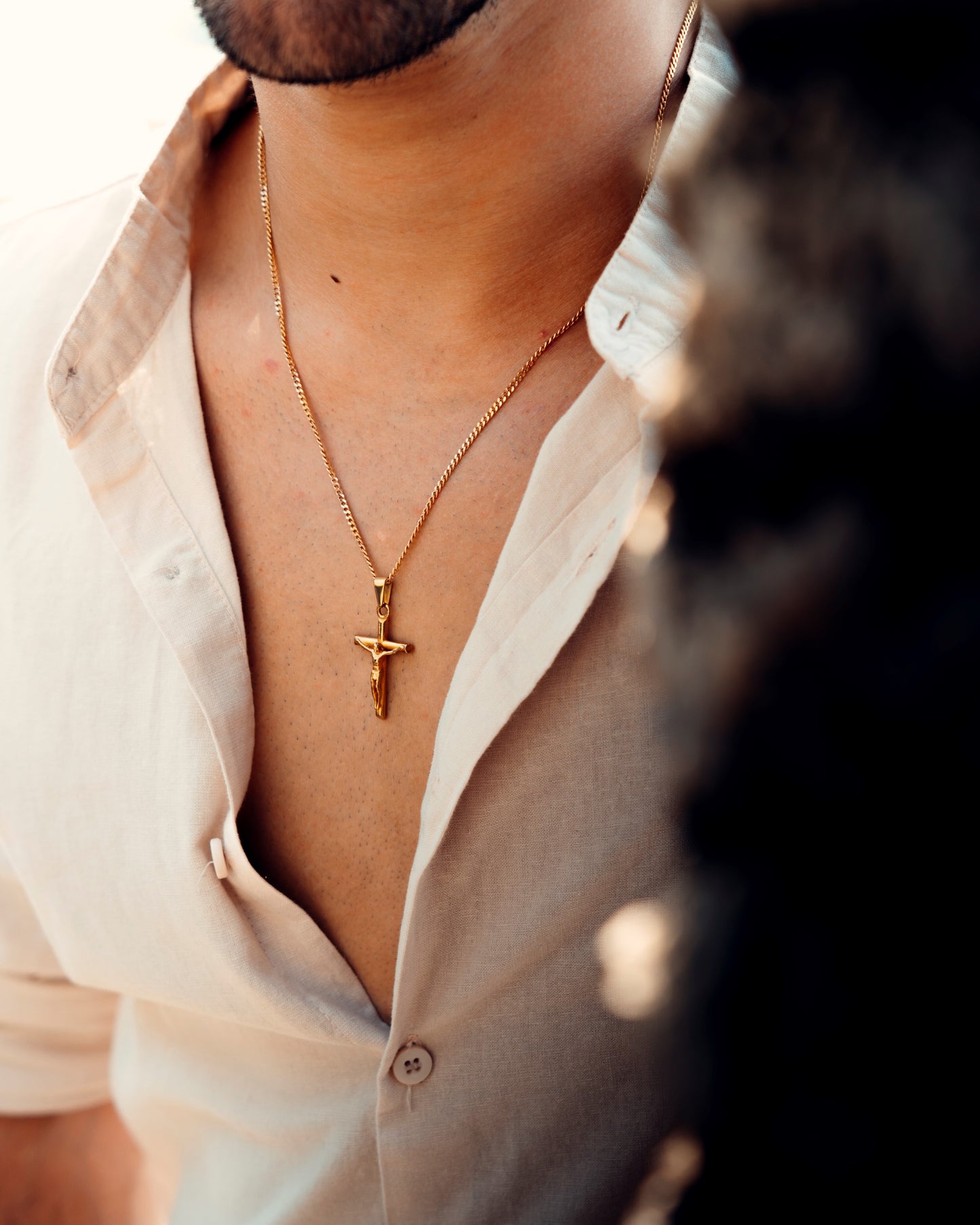 Gold cross necklace cross pendant