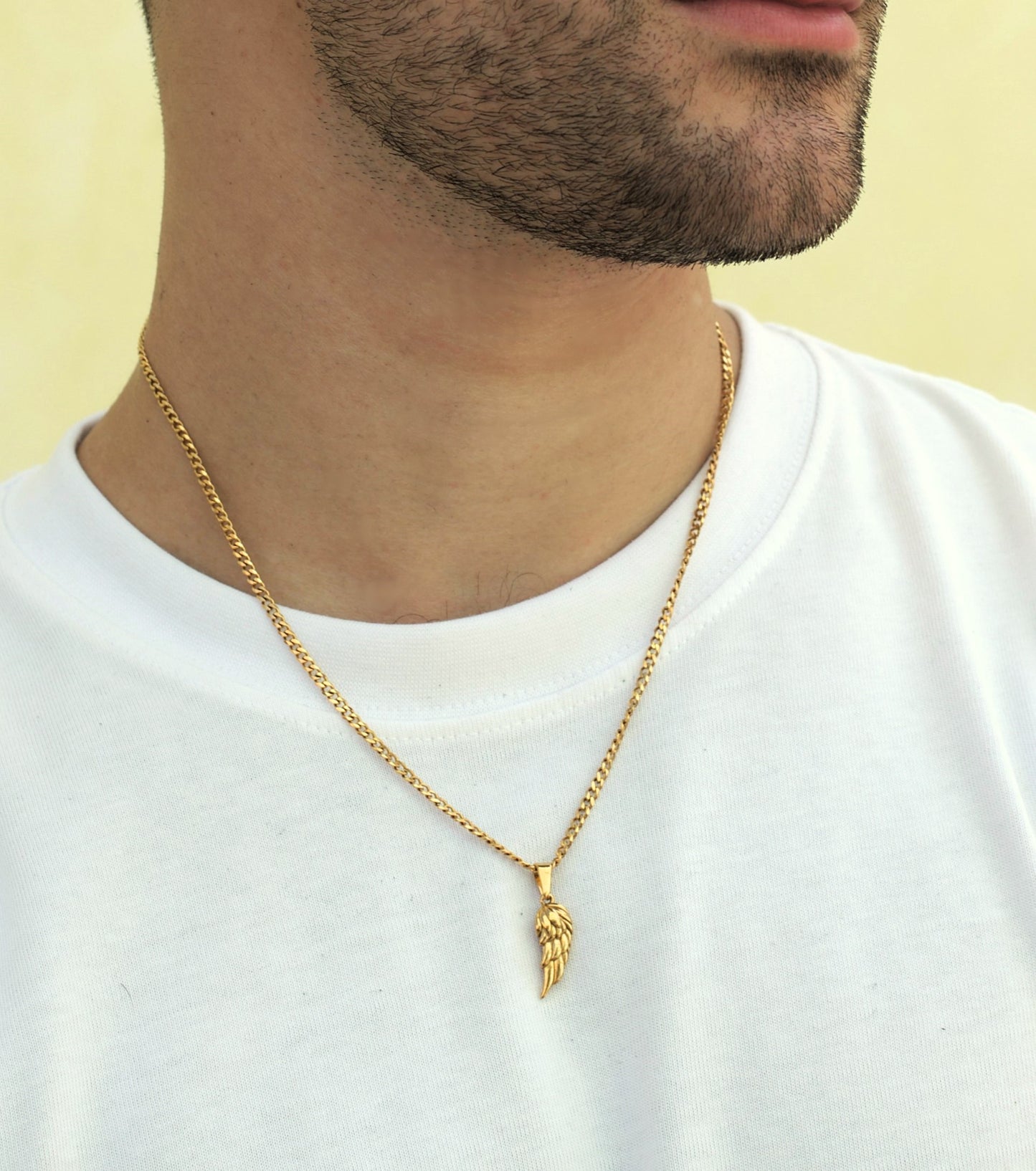 gold angel wing necklace