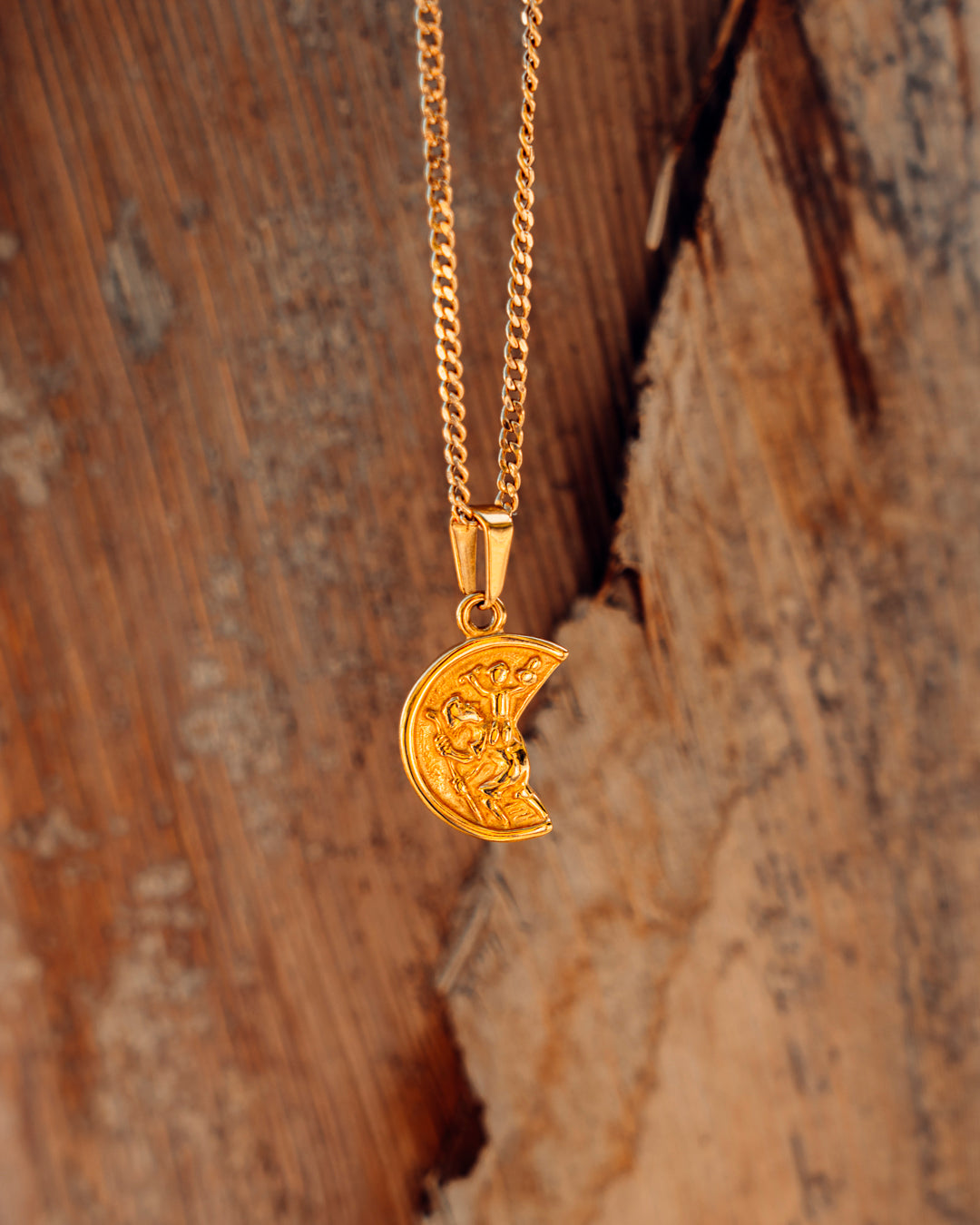 Gold Saint Christopher Half-Coin - Apollo Untold - Men's Jewellery